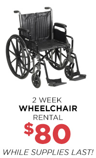 2 week wheelchair rental $80